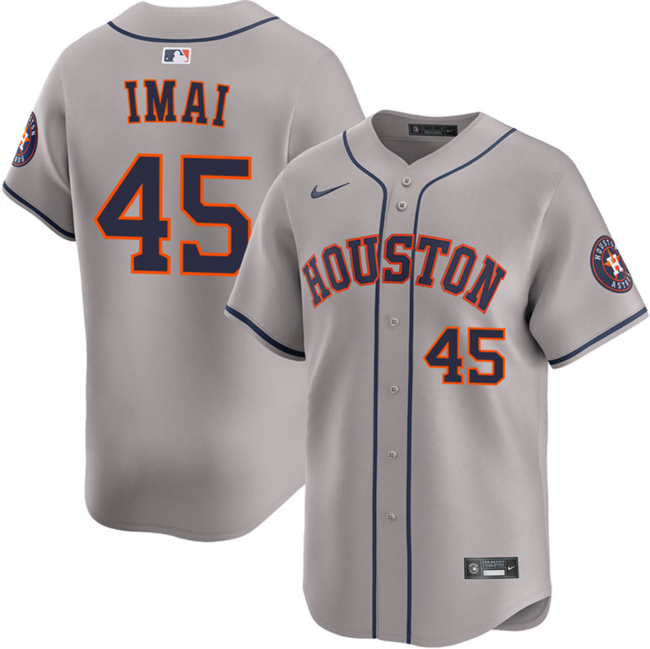 Men's Grey Houston Astros #45 Tatsuya Imai 2026 Limited Stitched Baseball Jersey
